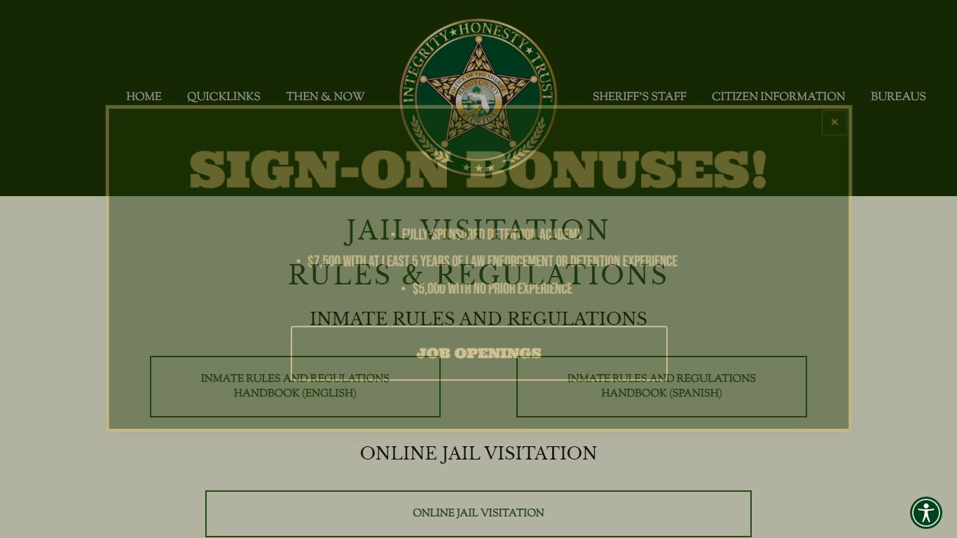 JAIL RULES AND VISITATION — Marion County Sheriff's Office